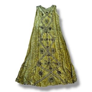 VINTAGE Elegant Green Sleeveless Dress